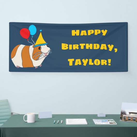 かわいいモルモットとバルーン誕生日パーティー 横断幕 (トレードショー)