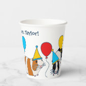 かわいいモルモットとバルーン誕生日パーティー 紙コップ (裏面)