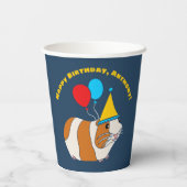 かわいいモルモットとバルーン誕生日パーティー 紙コップ (裏面)