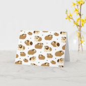 かわいいモルモットのカード カード (黄色い花)