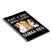 かわいいモルモットのギフトガールズギニア豚のギフトかわいい ノートブック (右側)