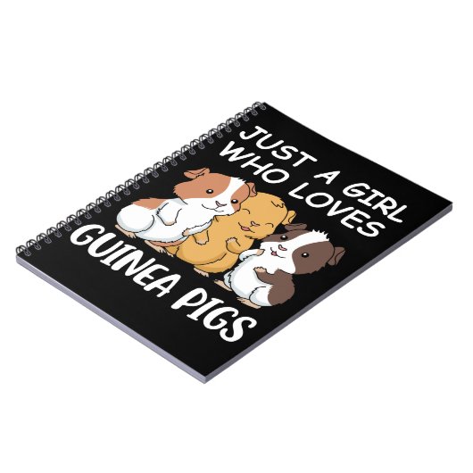 かわいいモルモットのギフトガールズギニア豚のギフトかわいい ノートブック (左側)