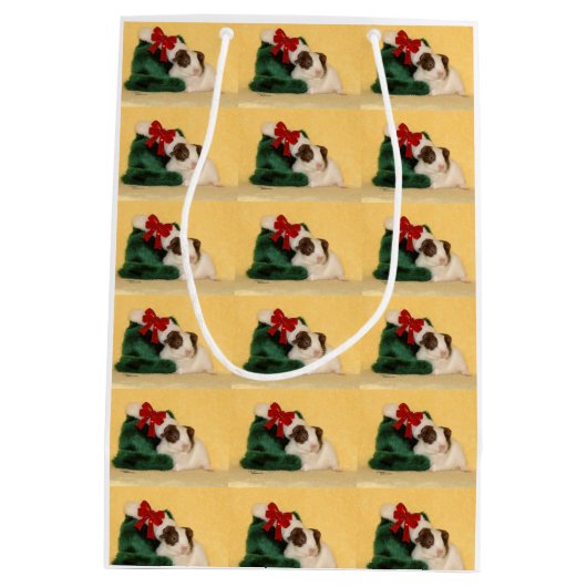 かわいいモルモットのギフトバッグ ミディアムペーパーバッグ (裏面)