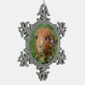 かわいいモルモットのクリスマスのオーナメントペットcavyのcavies スノーフレークピューターオーナメント (左)