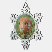かわいいモルモットのクリスマスのオーナメントペットcavyのcavies スノーフレークピューターオーナメント (右)