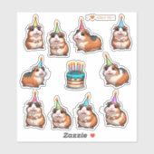 かわいいモルモットのスクラップブック誕生日シール シール (シート)