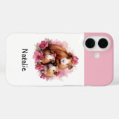 かわいいモルモットの水彩カスタムネーム Case-Mate iPhoneケース (裏面 (横))