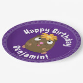 かわいいモルモットの漫画パーソナライズされた誕生日 ペーパープレート (アングル)