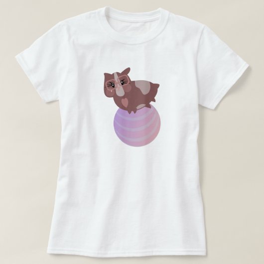 かわいいモルモットの運動 Tシャツ (デザイン正面)
