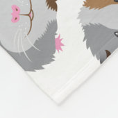 かわいいモルモットの顔 フリースブランケット (角)