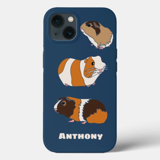 かわいいモルモットイラストレーション パーソナライズされた Case-Mate iPhoneケース (裏面)