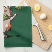 かわいいモルモットベジクリスマス！スプラウト・ジャグラー キッチンタオル (四つ折り)