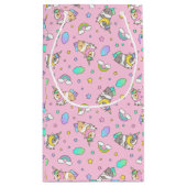 かわいいモルモット一角獣ピンク スモールペーパーバッグ (裏面)