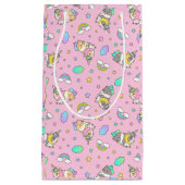 かわいいモルモット一角獣ピンク スモールペーパーバッグ (正面)