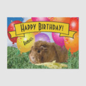 かわいいモルモット写真こども誕生日バルーン 薄葉紙 (正面)