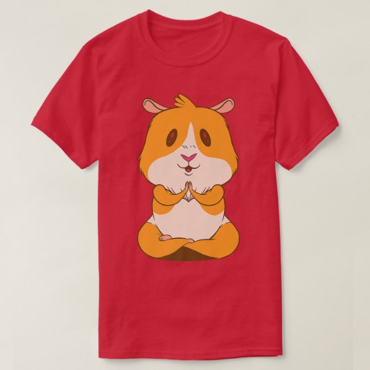かわいいモルモット動画マンガペットハムスター齧歯動物 Tシャツ (デザイン正面)
