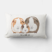 かわいいモルモット家族の枕 ランバークッション (正面)