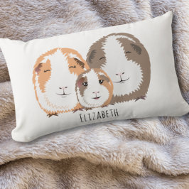 かわいいモルモット家族の枕 ランバークッション