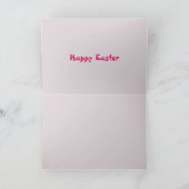 かわいいモルモット家族ピンクバニーイヤーイースター カード (内部)