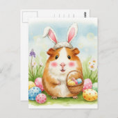 かわいいモルモット復活祭エッグポストカード ポストカード (正面/裏面)