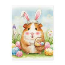 かわいいモルモット復活祭エッグポストカード