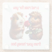 かわいいモルモット愛して赤いバラの交換|過去記事 ガラスコースター (裏面)