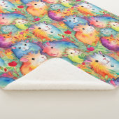 かわいいモルモット柄 シェルパブランケット (3/4)