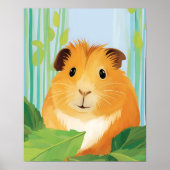 かわいいモルモット葉インポスター ポスター (正面)