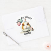 かわいいモルモット誕生日パーティーの好意 ラウンドシール (封筒)