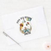 かわいいモルモット誕生日パーティーの好意 ラウンドシール (封筒)