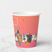 かわいいモルモット誕生日パーティー紙カップ 紙コップ (裏面)