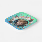 かわいいモルモット誕生日パーティーGREEN-BLUE ペーパープレート (傾斜あり)