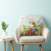 かわいいモルモット農家オントラクターインフィールド枕 クッション (椅子)