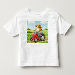 かわいいモルモット農家オントラクターインフィールドTシャツ トドラーTシャツ