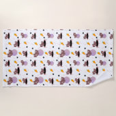 かわいいモルモット運動 ビーチタオル (正面)