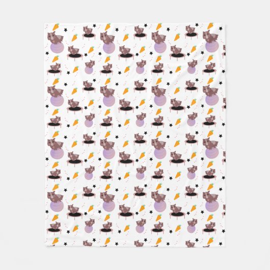 かわいいモルモット運動 フリースブランケット (正面)