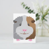 かわいいモルモット顔 ポストカード (スタンド正面)