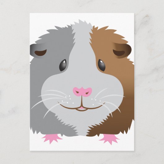 かわいいモルモット顔 ポストカード (正面)