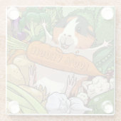 かわいいモルモット100%ベジエニンジン漫画 ガラスコースター (裏面)