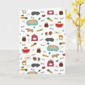 かわいいモルモット カード (黄色い花)