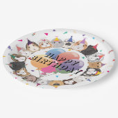 かわいいモルモット&バルーン誕生日パーティー ペーパープレート (アングル)