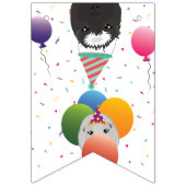 かわいいモルモット&バルーン誕生日 バンティングフラッグ (第1の旗)