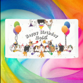 かわいいモルモット&バルーン誕生日 横断幕