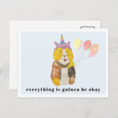 かわいいモルモット&バルーン |大丈夫 ポストカード (正面/裏面)