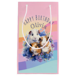 かわいいモルモット ペット 動物 可愛い お誕生日おめでとう スモールペーパーバッグ