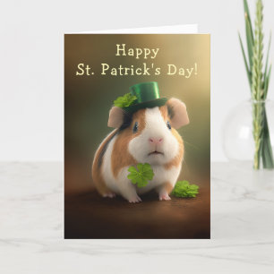 かわいいモルモットGood Tidings St. Patrick's Day シーズンカード