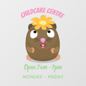 かわいいモルモットhappy cartoonイラストレーション ウィンドウサイン (シート)