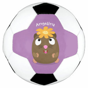 かわいいモルモットhappy cartoonイラストレーション サッカーボール