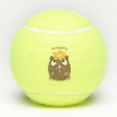 かわいいモルモットhappy cartoonイラストレーション テニスボール (裏面)