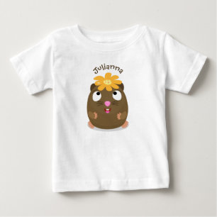 かわいいモルモットhappy cartoonイラストレーション ベビーTシャツ